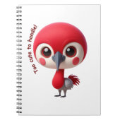 Adorable Red Bird Character Notizblock (Vorderseite)