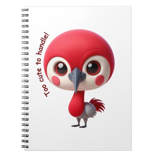 Adorable Red Bird Character Notizblock (Vorderseite)