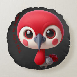 Adorable Red Bird Character Rundes Kissen