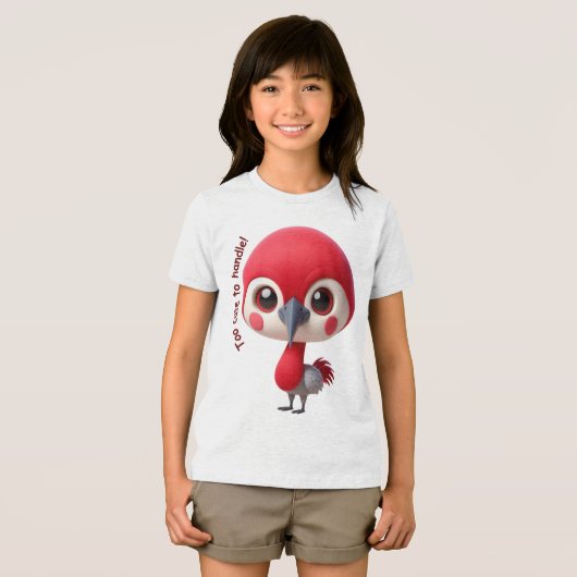 Adorable Red Bird Character Tri-Blend Shirt (Vorderseite Voll)