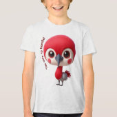 Adorable Red Bird Character Tri-Blend Shirt (Vorderseite)
