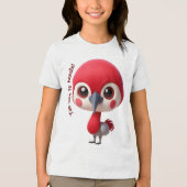 Adorable Red Bird Character Tri-Blend Shirt (Vorderseite)