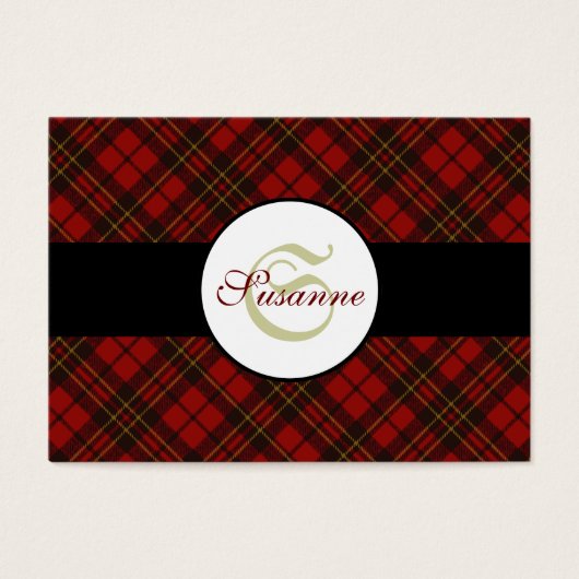 Adorable Red Christmas tartan Monogram (Vorderseite)
