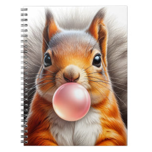 Adorable Red Eichhörnchen blasen Blase Gum Spirale Notizblock