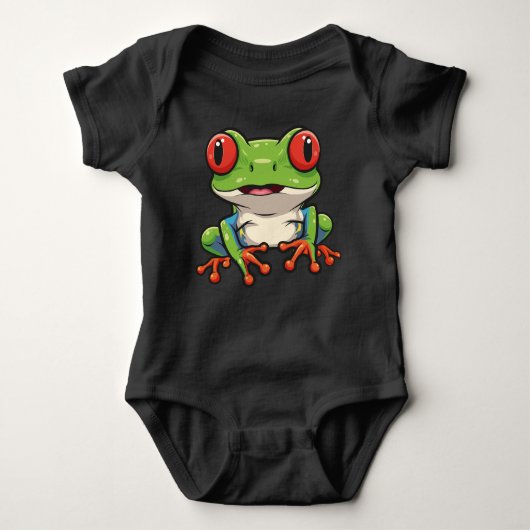 Adorable Red-Eyed Tree Frog Baby Bodysuit Baby Strampler (Vorderseite)