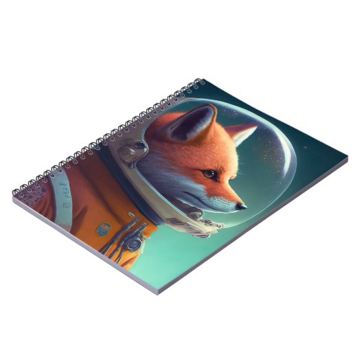 Adorable Red Fox Astronaut-Notebook Notizblock (Linke Seite)