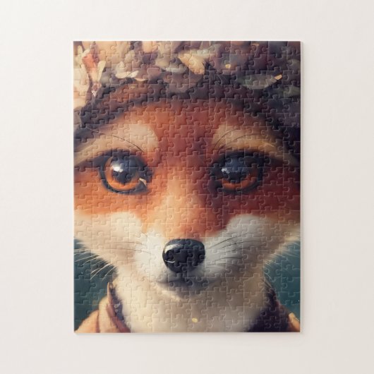 Adorable Red Fox in Winterkleidung Puzzle (Vertikal)