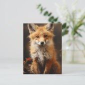 Adorable Red Fox Kit Postkarte (Stehend Vorderseite)