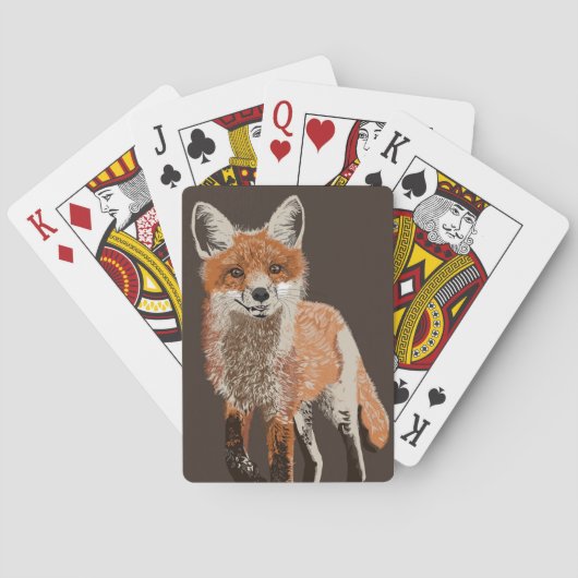 Adorable Red Fox Painting Cards Spielkarten (Rückseite)
