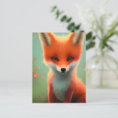 Adorable Red Fox Postcard Postkarte (Stehend Vorderseite)