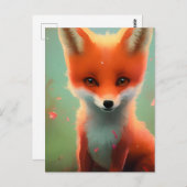 Adorable Red Fox Postcard Postkarte (Vorne/Hinten)