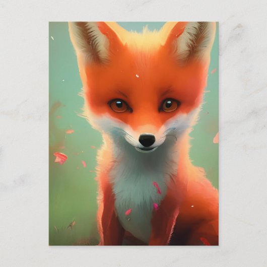 Adorable Red Fox Postcard Postkarte (Vorderseite)