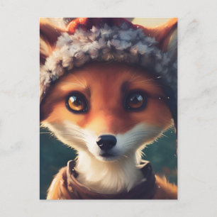 Adorable Red Fox Postkarte