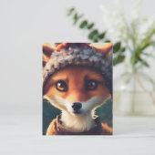 Adorable Red Fox Postkarte (Stehend Vorderseite)