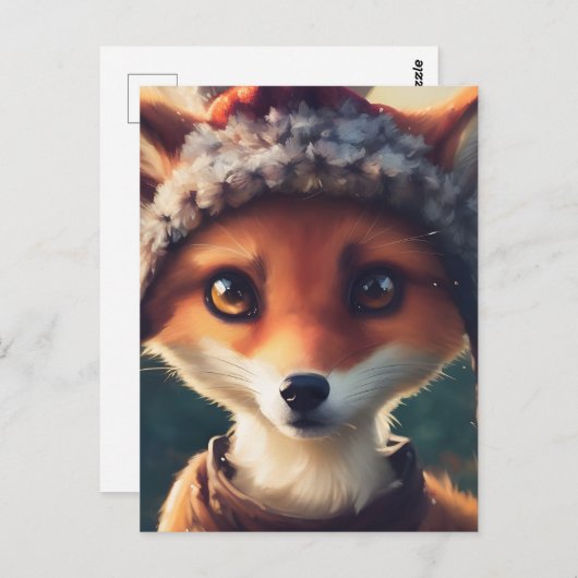 Adorable Red Fox Postkarte (Vorne/Hinten)