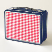 Adorable Red Gingham Metal Lunch Box (Rückseite)