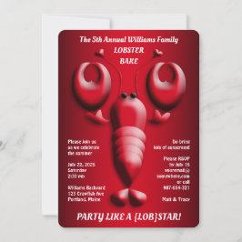 Adorable Red Lobster Niedlich Heart Shaped Pincers Einladung