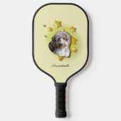 Adorable Red Merle Aussiedoodle ist ein Star Pickleball Schläger (Vorderseite)