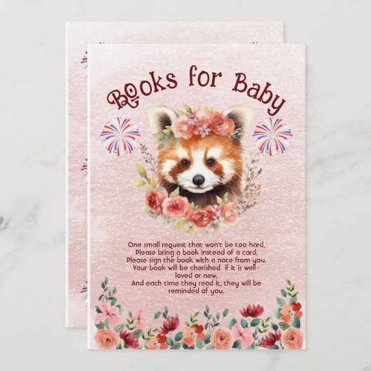 Adorable Red Panda Bärenbücher für Kinder Einladung (Vorne/Hinten)