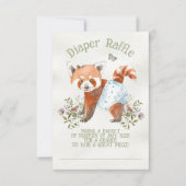 Adorable Red Panda Bear Diaper Raffel Einladung (Vorderseite)