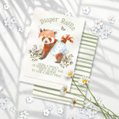 Adorable Red Panda Bear Diaper Raffel Einladung