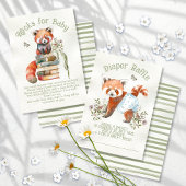 Adorable Red Panda Bear Diaper Raffel Einladung