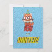 Adorable Red Panda Birthday Invite Einladung (Rückseite)