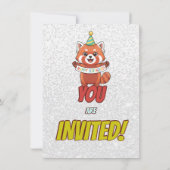 Adorable Red Panda Birthday Invite Einladung (Rückseite)
