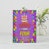 Adorable Red Panda Birthday Invite Einladung (Stehend Vorderseite)