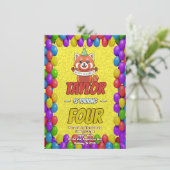 Adorable Red Panda Birthday Invite Einladung (Stehend Vorderseite)