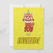 Adorable Red Panda Birthday Invite Einladung (Rückseite)
