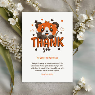 Adorable Red Panda Dankeschön Card - Kindergeburt Dankeskarte