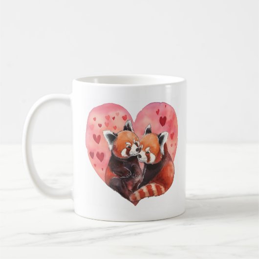 Adorable Red Panda Valentinstag Herz Tasse (Links)