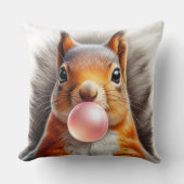 Adorable Red Squirrel Blasebalgum Kinderzimmer Kissen (Vorderseite)