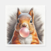 Adorable Red Squirrel Blasebalgum Kinderzimmer Serviette (Vorderseite)