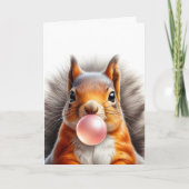 Adorable Red Squirrel bläst Blase Gum Blank Karte (Vorderseite)