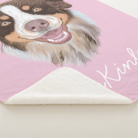 Adorable Red Tri Aussie| Rosa| Personalisiert Sherpadecke (3/4)