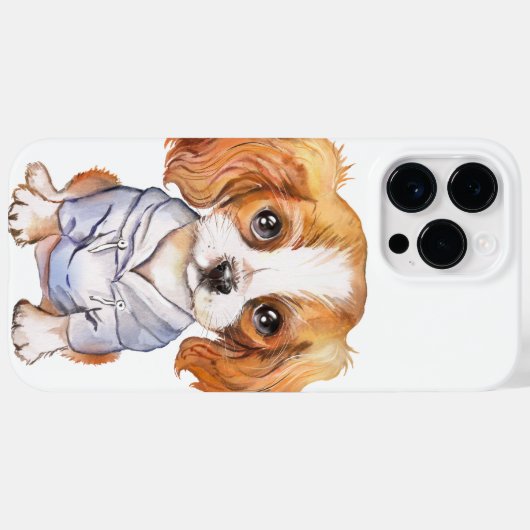 ADORABLE RED & WHITE CAVALIER SPANIEL PUPPY HUND Case-Mate iPhone HÜLLE (Rückseite (Horizontal))