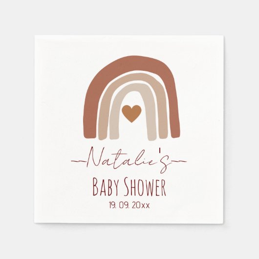 Adorable Regenbogenbaby-Dusche für ihre Braun Serviette (Vorderseite)