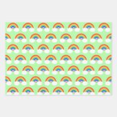 Adorable Regenbogenmuster farbenfroh Geschenkpapier Set (Vorderseite 3)