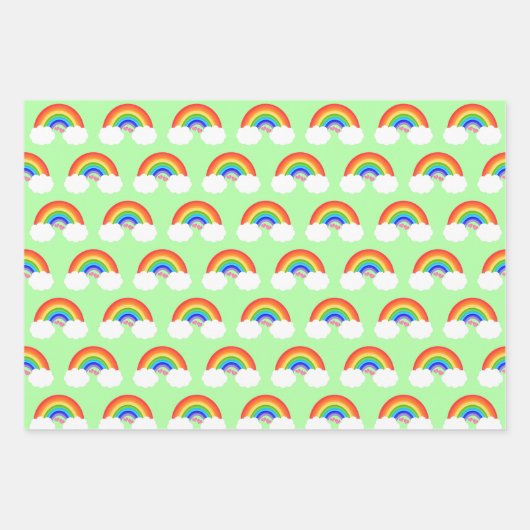Adorable Regenbogenmuster farbenfroh Geschenkpapier Set (Vorderseite 3)