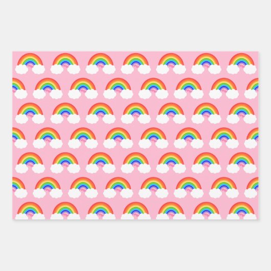 Adorable Regenbogenmuster farbenfroh Geschenkpapier Set (Vorderseite 2)