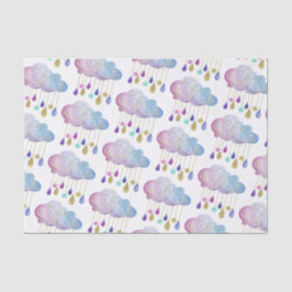 Adorable Regenbogenwolken & Gold Baby Girl Dusche Seidenpapier