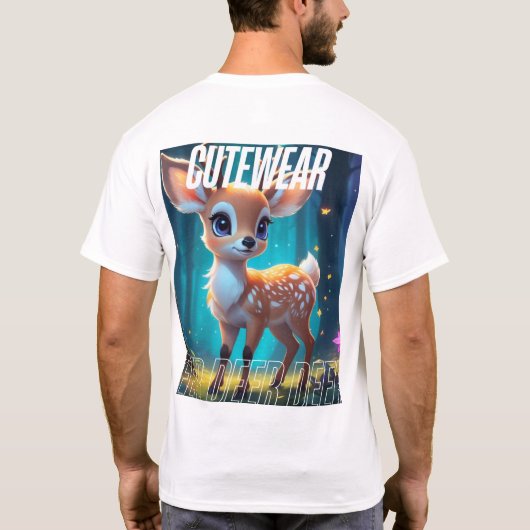 Adorable Reh im Blumengarten - Niedliche Ästhetik T-Shirt (Rückseite)