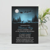 Adorable Reindeer At Night Einladung (Stehend Vorderseite)