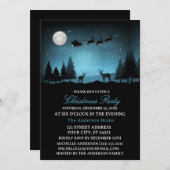 Adorable Reindeer At Night Einladung (Vorne/Hinten)