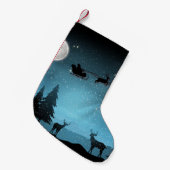 Adorable Reindeer At Night Kleiner Weihnachtsstrumpf (Vorderansicht (hängend))