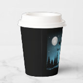 Adorable Reindeer At Night Pappbecher (Rechts)