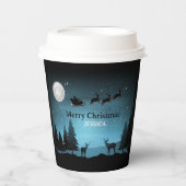 Adorable Reindeer At Night Pappbecher (Vorderseite)