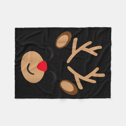 Adorable Reindeer Holiday Graphic - Festive Christ Fleecedecke (Vorderseite (Horizontal))